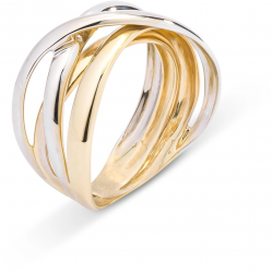 MONZARIO 735-R BIC 14K. BICOLOR GOUDEN RING