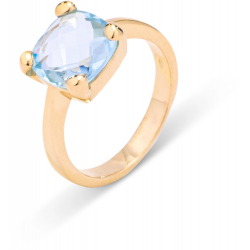 MONZARIO 651-R GEEL 18K. GEELGOUDEN RING MET BLAUWE TOPAAS