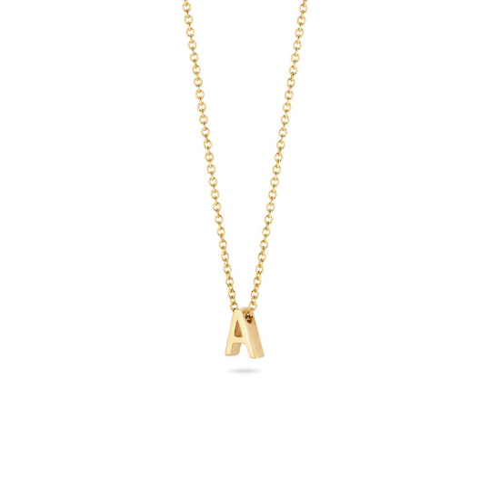 BLUSH 3155YGO_A GEELGOUDEN COLLIER MET LETTER A