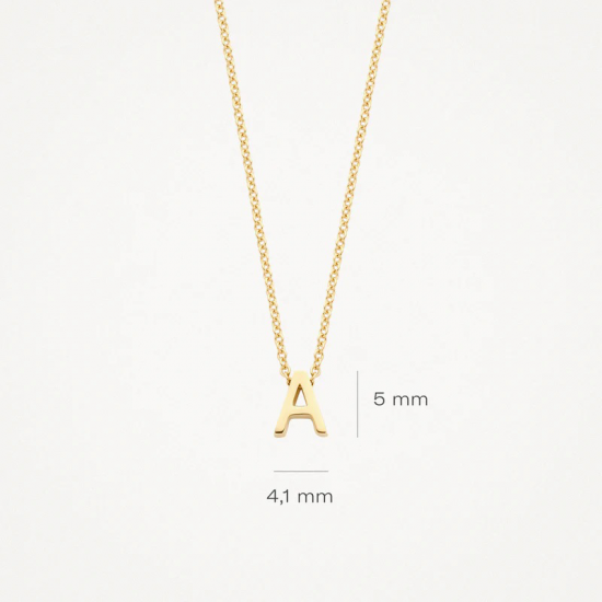 BLUSH 3155YGO_A GEELGOUDEN COLLIER MET LETTER A