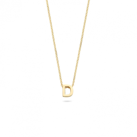 BLUSH 3155YGO_D GEELGOUDEN COLLIER MET LETTER D