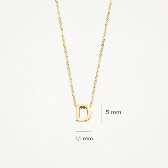 BLUSH 3155YGO_D GEELGOUDEN COLLIER MET LETTER D