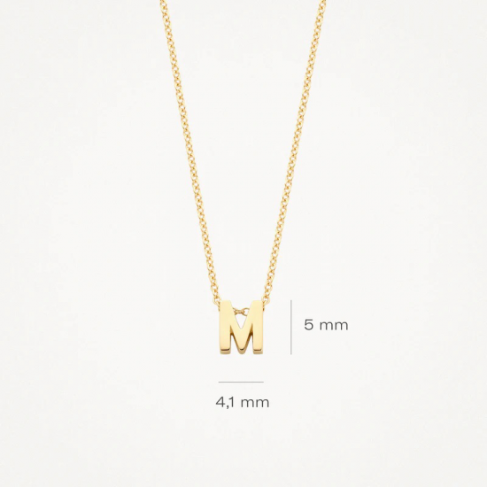 BLUSH 3155YGO_M GEELGOUDEN COLLIER MET LETTER M