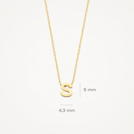 BLUSH 155Y3GO_S GEELGOUDEN COLLIER MET LETTER S