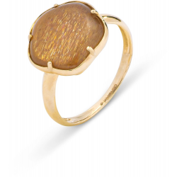 MONZARIO 1215-R GEEL 14K. GEELGOUDEN RING MET HELIOLIET