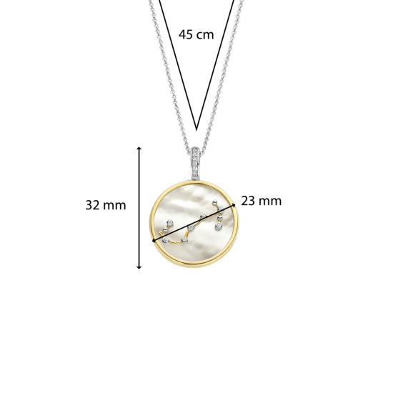 TI SENTO 6826SC ZILVEREN COLLIER MET VERGULDE HANGER SCHORPIOEN