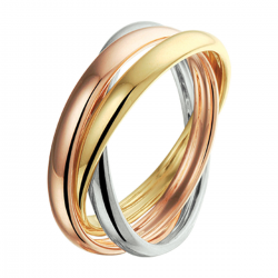 MONZARIO 803-R TRIC 18K. TRICOLOR GOUDEN RING TROIX ANNEAUX