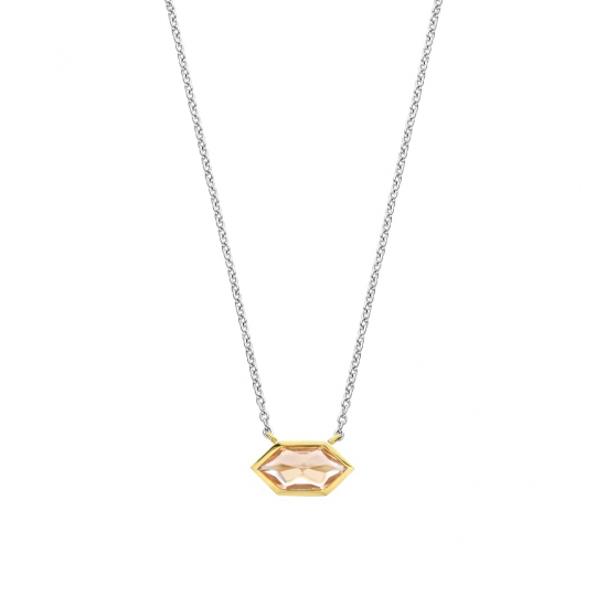 TI SENTO 34041NU ZILVER VERGULD COLLIER MET ZIRKONIA