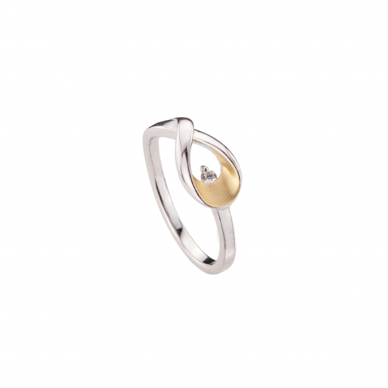 GALA DESIGN J0129 ZILVER VERGULDE RING ZIRKONIA STRONG