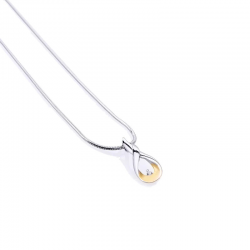 GALA DESIGN J0132 ZILVEREN COLLIER MET VERGULD ZILVEREN HANGER ZIRKONIA STRONG