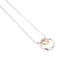 GALA DESIGN J0128 ZILVEREN COLLIER MET VERGULD ZILVEREN HANGER SOLAR