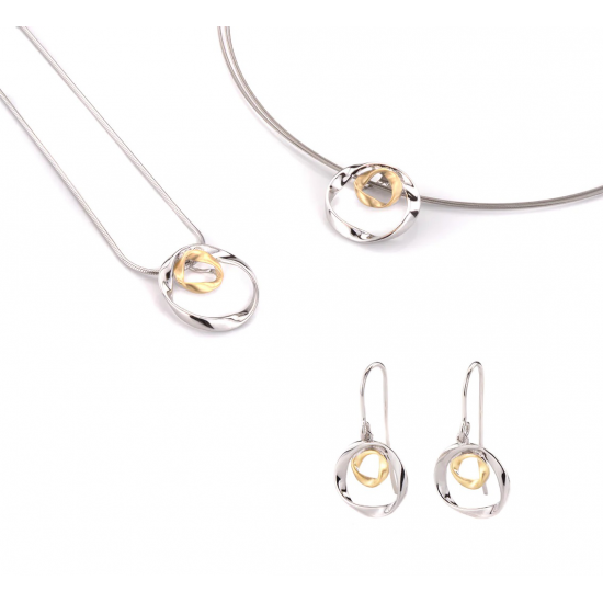 GALA DESIGN J0128 ZILVEREN COLLIER MET VERGULD ZILVEREN HANGER SOLAR GALA DESIGN J0128 ZILVEREN COLLIER MET VERGULD ZILVEREN HANGER SOLAR