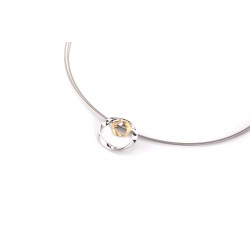 GALA DESIGN J0127 STALEN COLLIER MET VERGULD ZILVEREN HANGER SOLAR