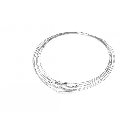 GALA DESIGN J0150 STALEN COLLIER MET ZILVEREN ELEMENTEN SONIC SQUARE GALA DESIGN J0150 STALEN COLLIER MET ZILVEREN ELEMENTEN SONIC SQUARE