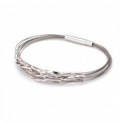 GALA DESIGN J0151 STALEN ARMBAND MET ZILVEREN ELEMENTEN SONIC SQUARE