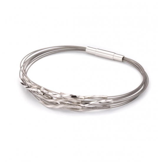 GALA DESIGN J0151 STALEN ARMBAND MET ZILVEREN ELEMENTEN SONIC SQUARE GALA DESIGN J0151 STALEN ARMBAND MET ZILVEREN ELEMENTEN SONIC SQUARE