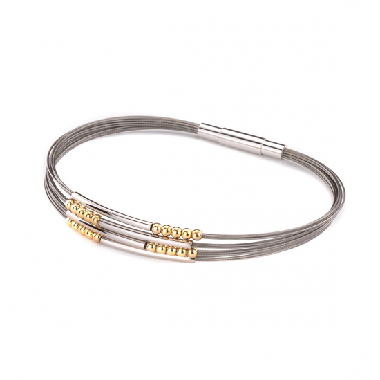 GALA DESIGN J0149 STALEN ARMBAND MET ZILVER/VERGULD ZILVER ELEMENTEN SUBLIME GOLD