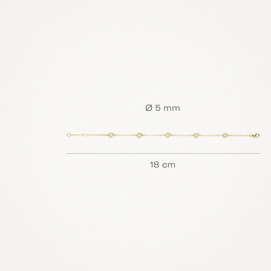 BLUSH 2211YZI GOUDEN ARMBAND MET ZIRKONIA HARTJES