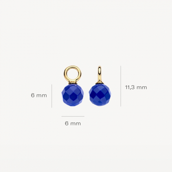 BLUSH 9046YLA GEELGOUDEN AANHANGERS MET LAPIS LAZULI