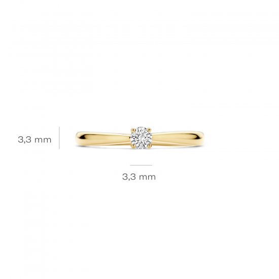 BLUSH LG1000Y GEELGOUDEN RING MET LAB GROWN DIAMOND 0.15CT