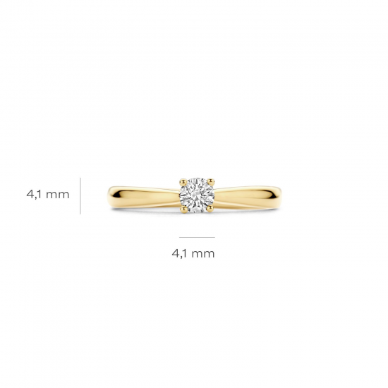 BLUSH LG1001Y GEELGOUDEN RING MET LAB GROWN DIAMOND 0.25CT