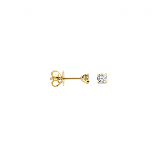 BLUSH LG7000Y GEELGOUDEN OORKNOPPEN MET LAB GROWN DIAMOND 0.20CT