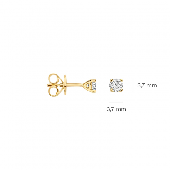 BLUSH LG7001Y GEELGOUDEN OORKNOPPEN MET LAB GROWN DIAMOND 0.40CT