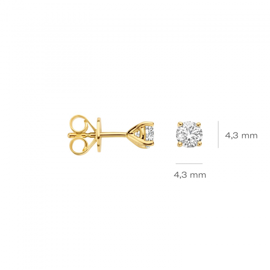 BLUSH LG7002Y GEELGOUDEN OORKNOPPEN MET LAB GROWN DIAMOND 0.60CT