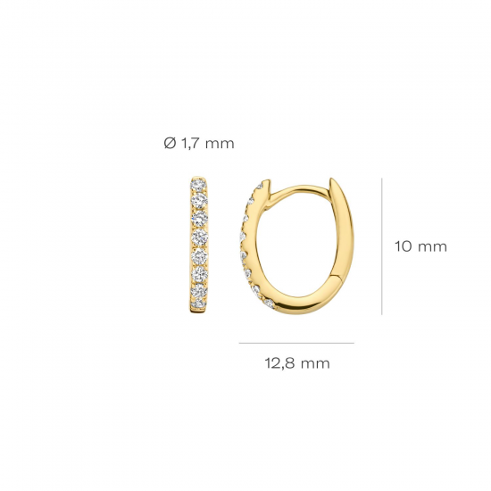 BLUSH LG7006Y GEELGOUDEN OORRINGEN MET LAB GROWN DIAMOND 0.24CT