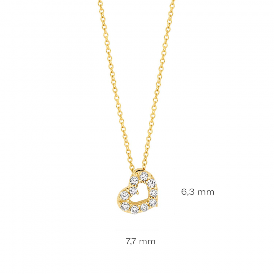 BLUSH LG3000Y GEELGOUDEN COLLIER MET LAB GROWN DIAMOND HARTHANGER 0.14CT