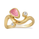 RABINOVICH 80303354 VERGULD ZILVEREN RING MET ROZE TOPAAS PINK WILLOW