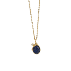 RABINOVICH 80002314 VERGULD ZILVEREN COLLIER MET HANGER LAPIS LAZULI  STARRY NIGHT