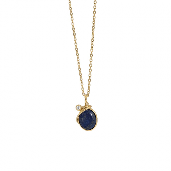 RABINOVICH 80002314 VERGULD ZILVEREN COLLIER MET HANGER LAPIS LAZULI  STARRY NIGHT