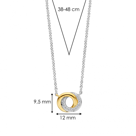 TI SENTO 3915ZY ZILVEREN COLLIER BICOLOR ZIRKONIA