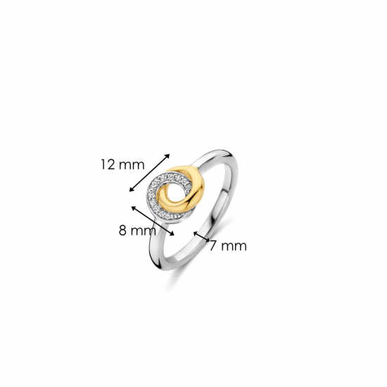 TI SENTO 12142ZY ZILVER VERGULDE RING MET ZIRKONIA