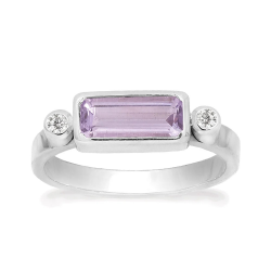 RABINOVICH 80703002 ZILVEREN RING MET AMETHIST EN ZIRKONIA PETITE OCTAGON