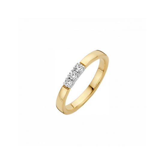 BRILJANT 706110515 14 KARAAT GOUDEN MEMOIRE RING MET DIAMANT