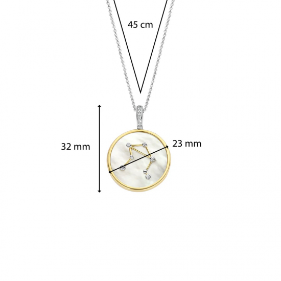 TI SENTO 6826LI ZILVEREN COLLIER MET VERGULDE HANGER WEEGSCHAAL