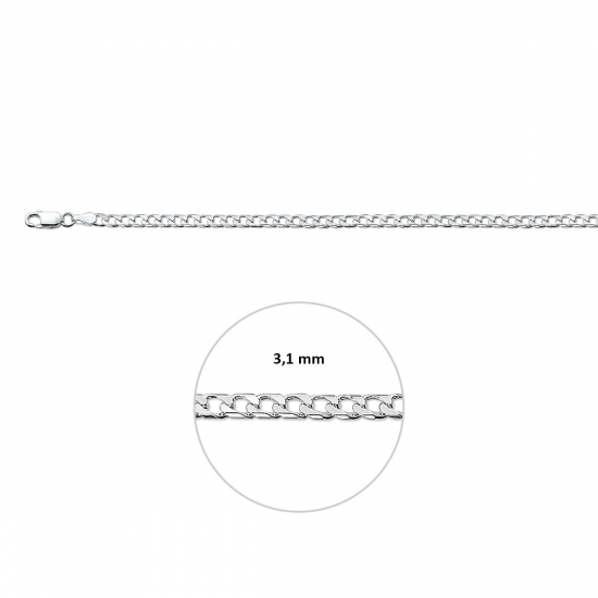 HUISCOLLECTIE 1001758 ZILVEREN COLLIER GOURMET 45 CM.