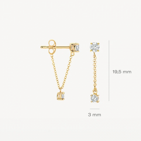 BLUSH 7346YZI GEELGOUDEN OORKNOPPEN ZIRKONIA BLUSH 7346YZI GEELGOUDEN OORKNOPPEN ZIRKONIA