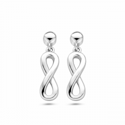 HUISCOLLECTIE 1337637 ZILVEREN OORHANGERS GERHODINEERD INFINITY