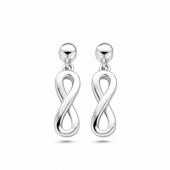 HUISCOLLECTIE 1337637 ZILVEREN OORHANGERS GERHODINEERD INFINITY