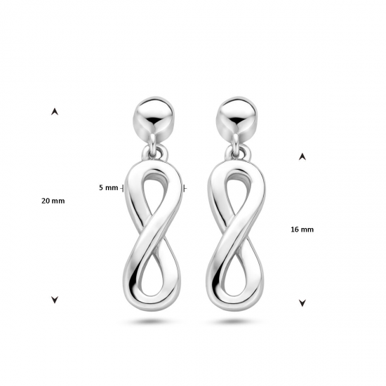 HUISCOLLECTIE 1337637 ZILVEREN OORHANGERS GERHODINEERD INFINITY