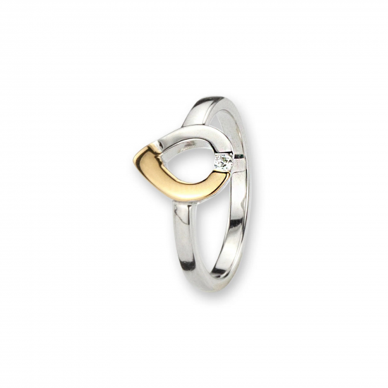 GALA DESIGN J0051 ZILVER VERGULDE RING ZIRKONIA STRONG