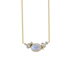 RABINOVICH 77102321 VERGULD ZILVEREN COLLIER MET MAANSTEEN, TOPAAS EN ZIRKONIA BLUE MOON