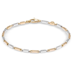 MONZARIO 358-A BIC 14K. GOUDEN ARMBAND BICOLOR FANTASIE SCHAKEL