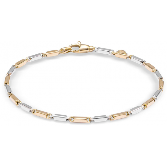 MONZARIO 358-A BIC 14K. GOUDEN ARMBAND BICOLOR FANTASIE SCHAKEL