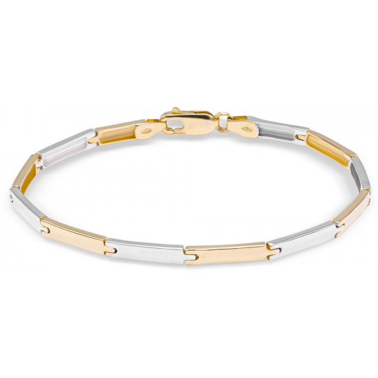 MONZARIO 867-A BIC 14K. GOUDEN ARMBAND BICOLOR FANTASIE SCHAKEL