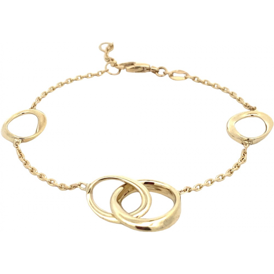 MONZARIO 1285-A GEEL 14K. GEELGOUDEN ARMBAND FANTASIESCHAKEL