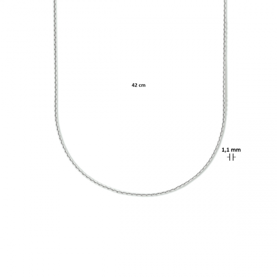 HUISCOLLECTIE 1333562 ZILVEREN COLLIER ANKER GEDIAMANTEERD 42 CM.